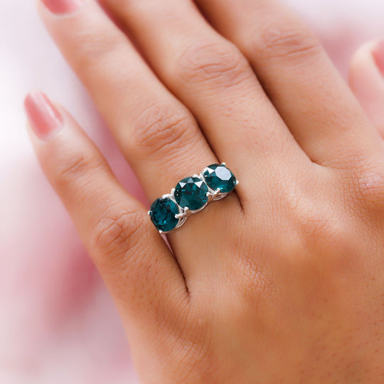 Smaragd-Kristall Ring, 925 Silber