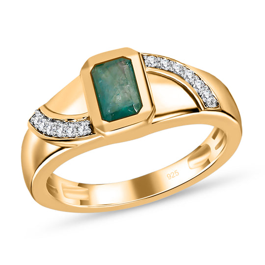 Grandidierit und Zirkon-Ring, 925 Silber vergoldet ca. 0,73 ct