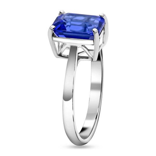 Rhapsody AAAA Tansanit, Weißer Diamant AGI zertifiziert Ring 950 Platin (Größe 18.00) (10-16 Werktage Lieferzeit) ca. 2.70 ct
