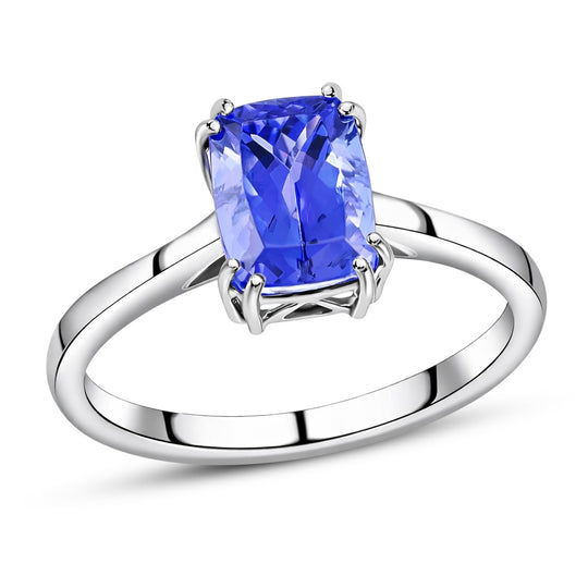 Rhapsody AAAA Tansanit. Weißer Diamant Ring. zertifiziert und geprüft. 950 Platin (Größe 19.00) (10-16 Werktage Lieferzeit) ca. 2,50 ct