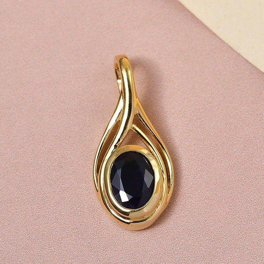Masoala Saphir (Fissure gefüllt)-Anhänger, 925 Silber vergoldet ca. 1.89 ct