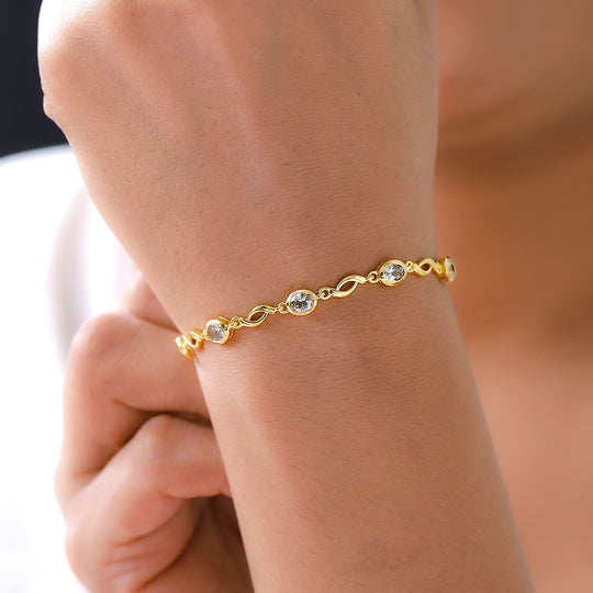 AAA Turkizit Armband, ca. 19 cm, 925 Silber Gelbgold Vermeil ca. 2.38 ct