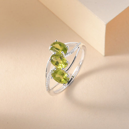 Peridot Ring, 925 Silber ca. 1,64 ct