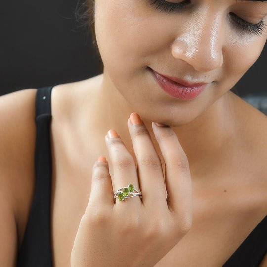 Peridot Ring, 925 Silber ca. 1,64 ct