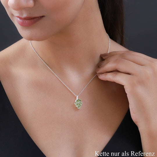 Natürlicher Peridot-Anhänger, 925 Silber ca. 1,74 ct