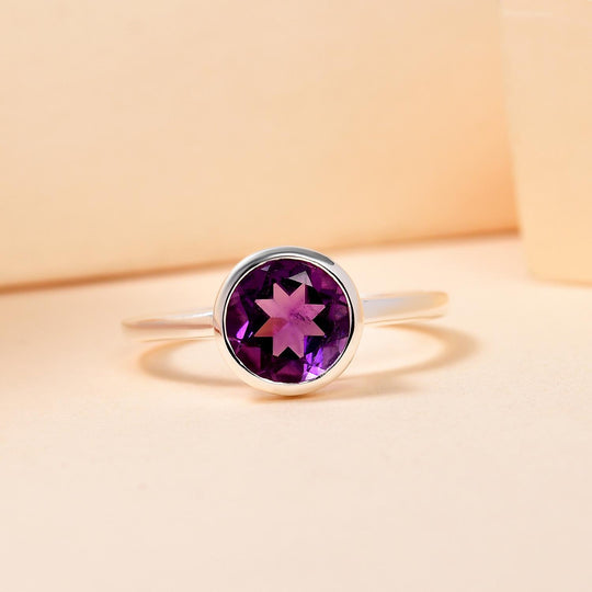 Afrikanischer Amethyst Ring, 925 Silber ca. 1.19 ct