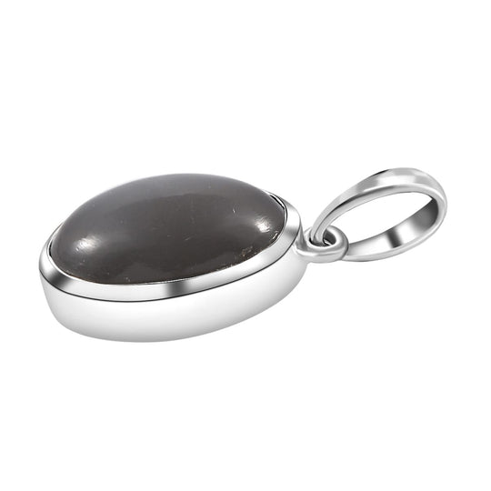 Grauer Mondstein Anhänger, 925 Silber ca. 6.27 ct