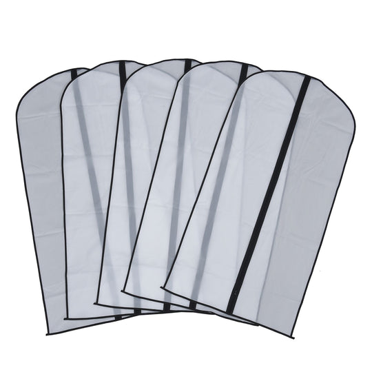 5er Set staubdichter Kleidersack mit Reißverschluss, 5 Stück:60x120cm, schwarz