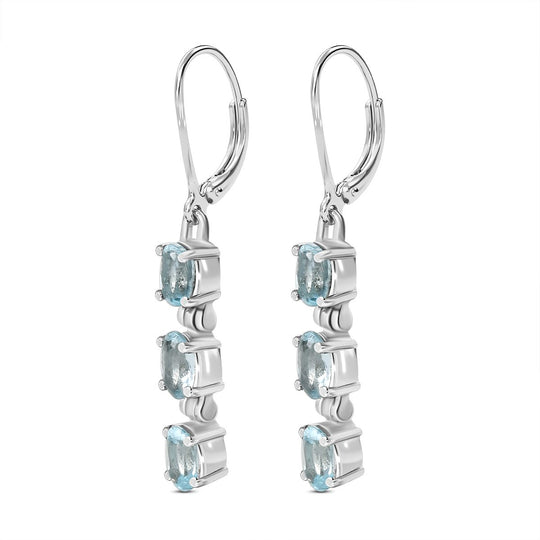 Himmelblauer Topas Ohrringe Edelstahl ca. 3,65 ct