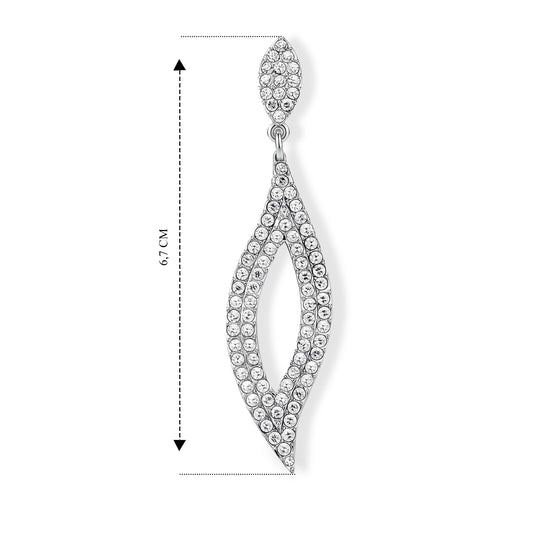 Weiße Kristall Ohrringe, silberfarben 5.00 ct