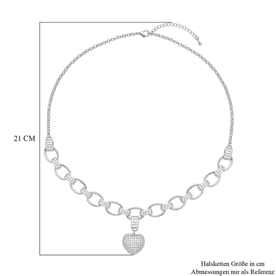 Weiße Zirkonia Halskette, ca. 50 cm, Messing ca. 1,50 ct