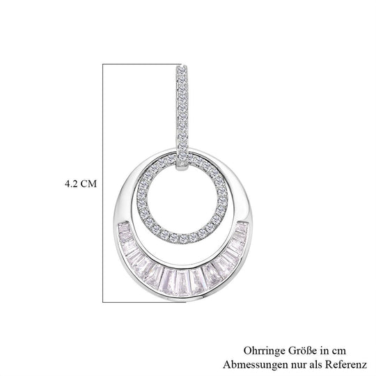 Weiße Zirkonia-Ohrringe, reines Messing ca. 6.39 ct