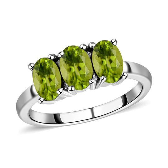 Natürlicher Peridot Ring, Edelstahl ca. 1.60 ct