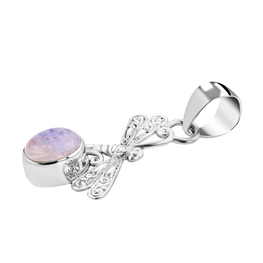 Royal Bali - Regenbogen Mondstein Anhänger, 925 Silber ca. 1.40 ct