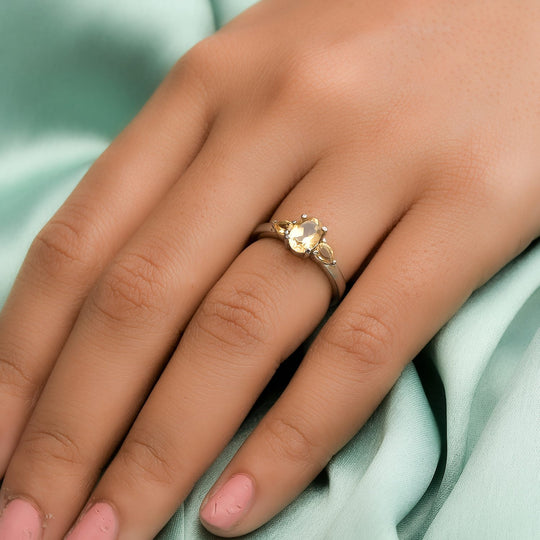 Citrin Ring, Edelstahl ca. 1,12 ct