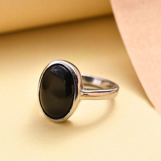 Schwarzer Onyx Ring ca. 5,08 ct