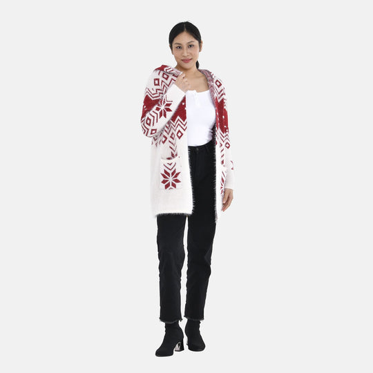 Kuschelweicher, geschmeidiger Cardigan mit Kapuze und zwei Taschen, 110x82 cm, Rot