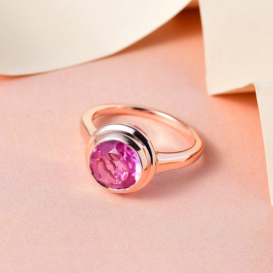 Patroke Triplette Quarz Ring, 925 Silber rosévergoldet ca. 2.92 ct