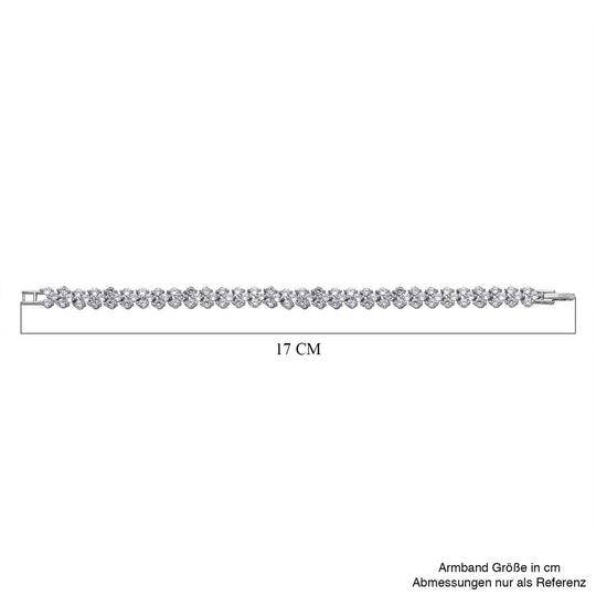 Weißer Zirkonia Armband ca. 20 cm Reines Messing ca. 20,00 ct