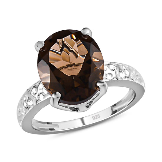 Rauchquarz Ring, 925 Silber, , ca. 4.51 ct