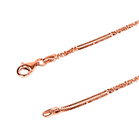 Italienisches, außergewöhnliches Funkelarmband, 925 Silber rosévergoldet ca. 18.5 cm
