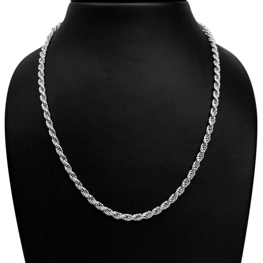 Italienische Kordel-Collier, ca. 50 cm, 925 Silber rhodiniert, ca. 22,74g