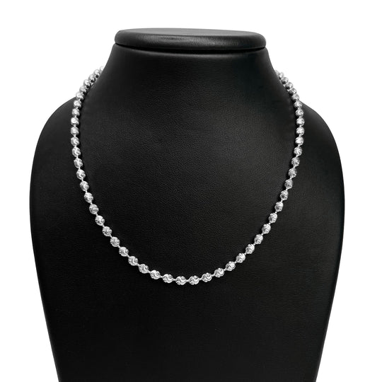 Italianische Diamantschliff Kugel-Halskette, ca. 50 cm, 925 Silber rhodiniert, ca. 12,51g