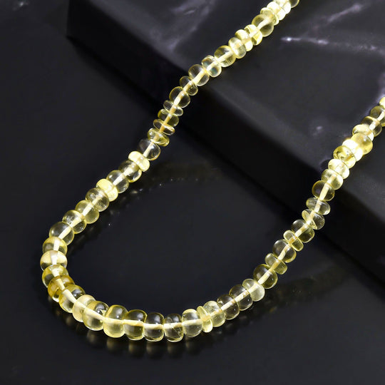 Zitronen Quarz Halskette, ca. 45 cm, 925 Silber ca. 129,00 ct