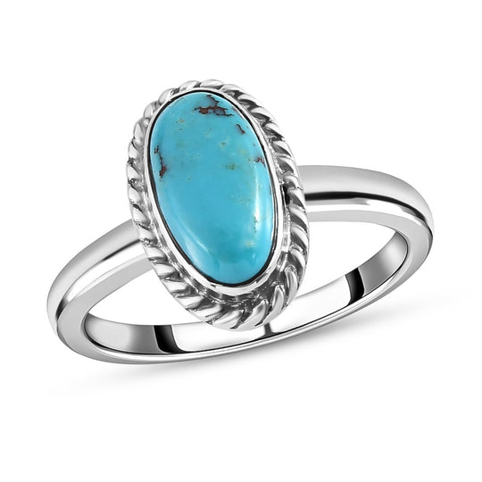 Sierra Nevada Türkis Ring, 925 Silber platiniert (Größe 17.00) ca. 3.50 ct