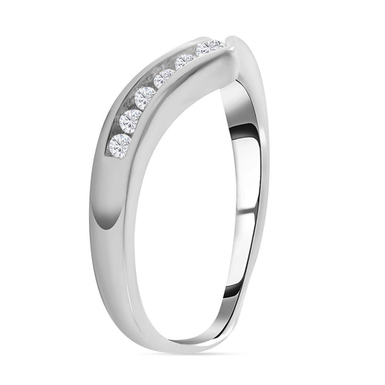 Lustro Stella - Weißer Zirkonia-Ring, 925 Silber rhodiniert ca. 0,18 ct