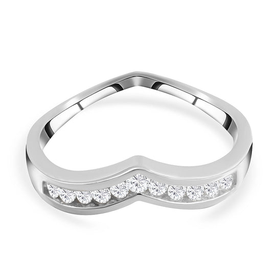 Lustro Stella - Weißer Zirkonia-Ring, 925 Silber rhodiniert ca. 0,18 ct