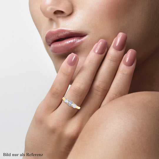 Lustro Stella - Weißer Zirkonia-Ring, 925 Silber vergoldet ca. 1,75 ct