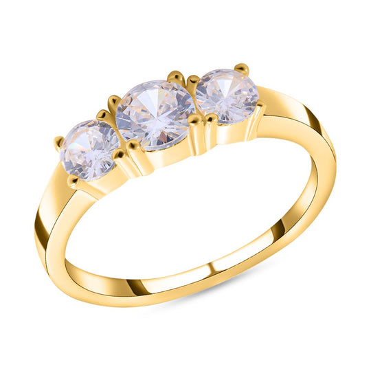 Lustro Stella - Weißer Zirkonia-Ring, 925 Silber vergoldet ca. 1,75 ct