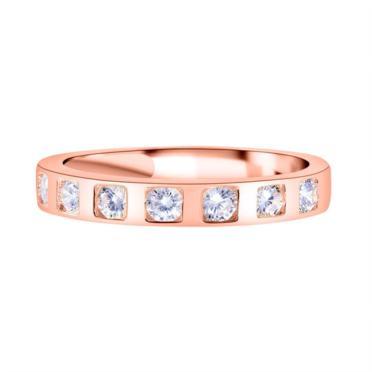 Lustro Stella - Weißer Zirkonia-Ring, 925 Silber vergoldet (Größe 20.00) ca. 0.60 ct
