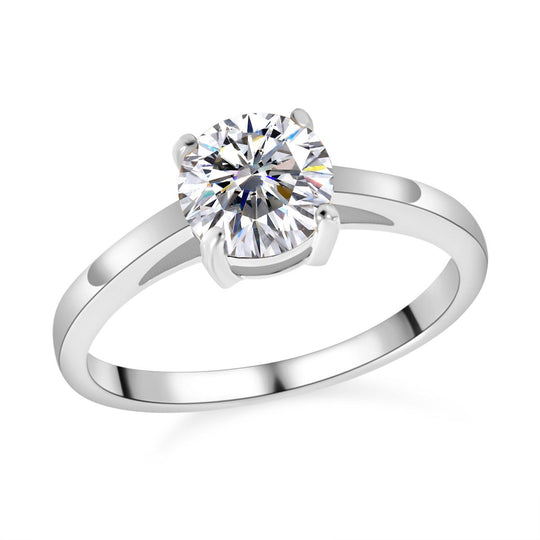 Lustro Stella - weißer Zirkonia Ring, 925 Silber platiniert ca. 2.15 ct