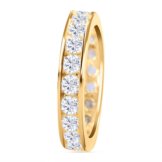 Lustro Stella - Weißer Zirkonia Ring, 925 Silber vergoldet ca. 3,96 ct