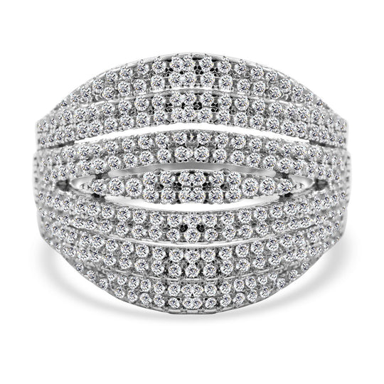 Lustro Stella - Weißer Zirkonia Ring, 925 Silber platiniert ca. 2.64 ct