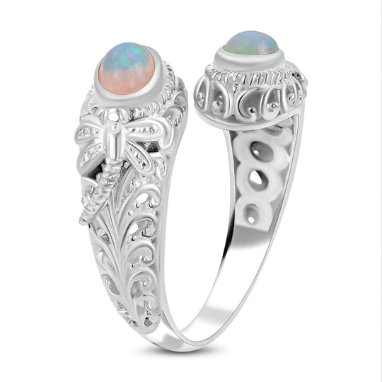 Royal Bali - Natürlicher, äthiopischer Welo Opal Ring, 925 Silber ca. 1,20 ct