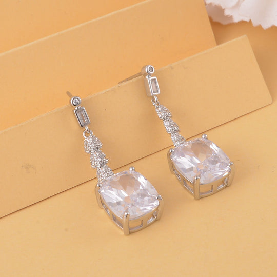 Weiße Zirkonia Ohrringe, Edelstahl ca. 18,47 ct