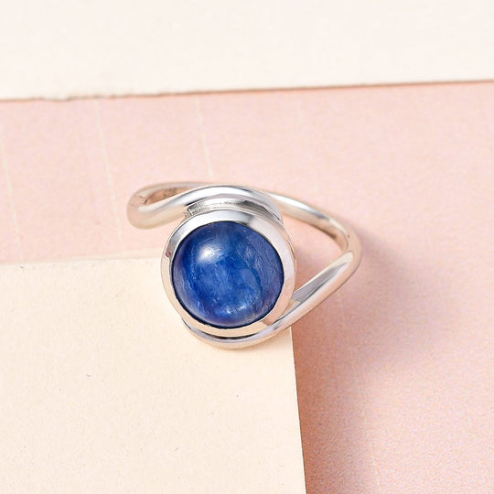 Kyanit Ring, 925 Silber platiniert ca. 3.95 ct