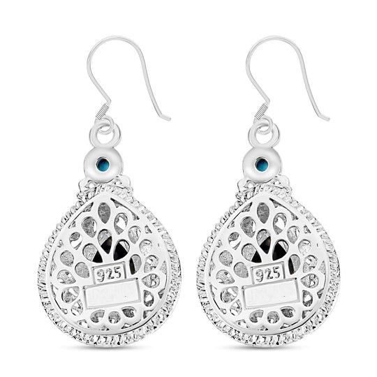 Royal Bali - Labradorit, Sleeping Beauty Türkis Ohrringe 925 Silber ca. 10,44 ct