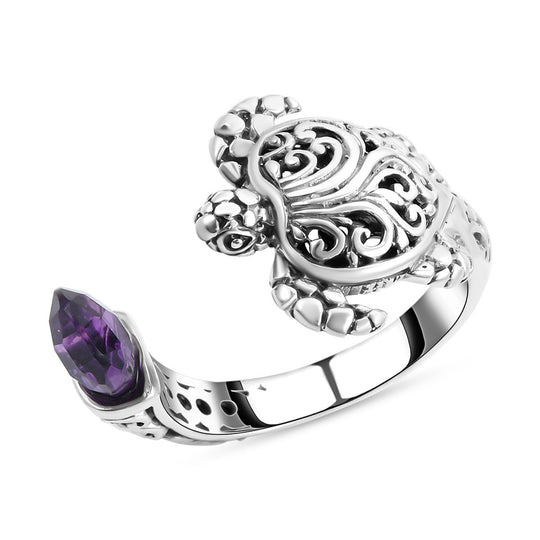 Royal Bali - Afrikanischer Amethyst Ring, 925 Silber ca. 3,00 ct