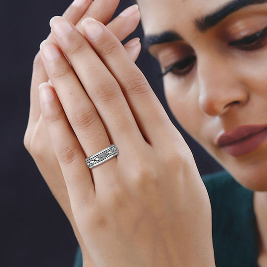 Royal Bali Kollektion - handgearbeiteter Spinning Ring, 925 Silber, ca. 5,73g