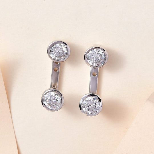 Moissanit Ohrringe 925 Silber platiniert ca. 1.68 ct