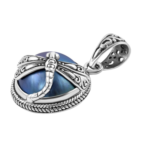 Royal Bali - Blauer Mabeperl Anhänger 925 Silber