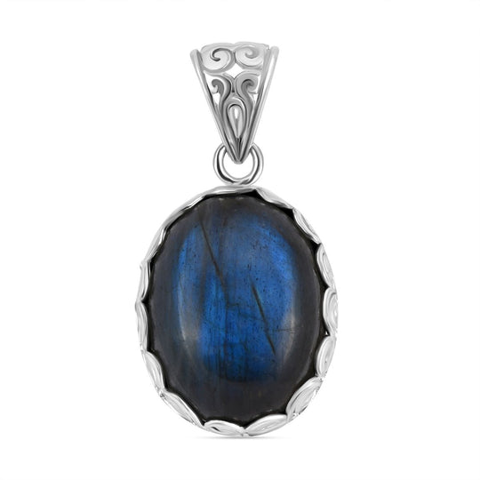 Royal Bali - Regenbogen Mondstein Anhänger 925 Silber ca. 15,50 ct