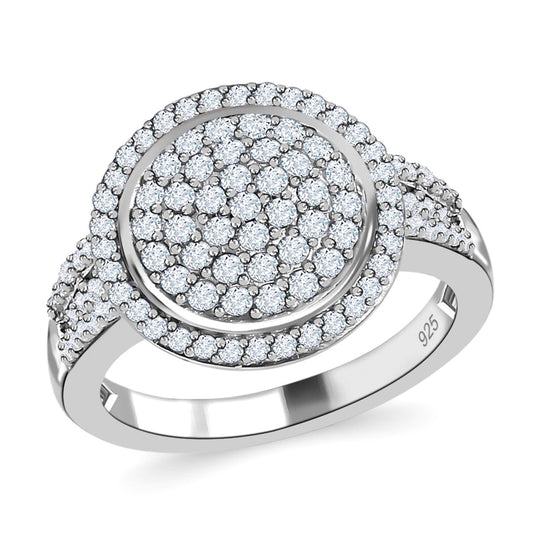 Weißer Diamant Ring, 925 Silber platiniert (Größe 19.00), ca. 0.75 ct
