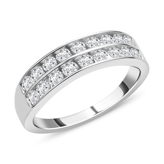 Moissanit Ring 925 Silber rhodiniert ca. 1,07 ct