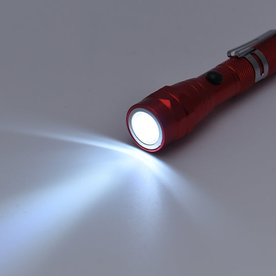 2er Set - Flexible LED Taschenlampen aus Aluminium mit Magnet, 17x2.2cm, Rot
