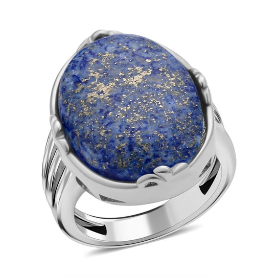 Lapislazuli Ring, Reiner Edelstahl ca. 50.00 ct